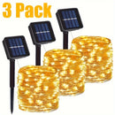 Luces solares para exteriores, 3 piezas, luces LED cálidas, resistentes al agua, para fiestas, jardín, árboles, bodas, decoración navideña - carga solar con sensor de luz