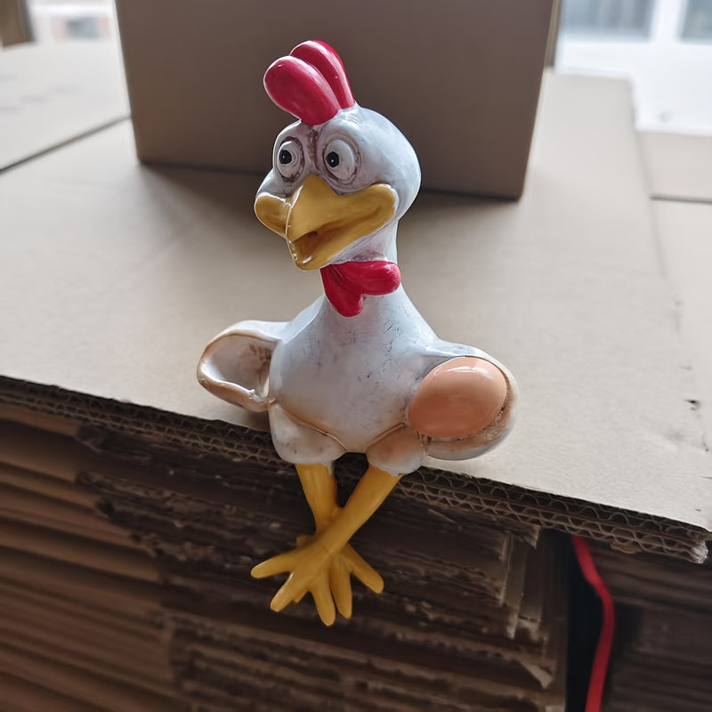Figura de Pollo Encantadora - Resina ABS No Tóxica, Perfecta para Decoración de Hogar y Exterior, Ideal para Sala de Estar, Chimenea, Área de TV