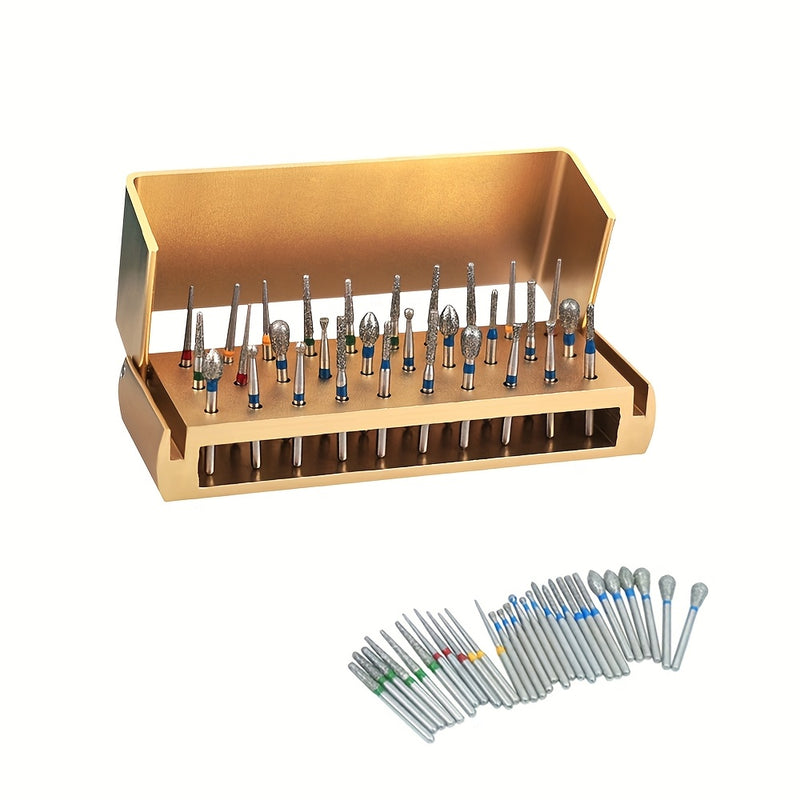 Juego de 30 limas de uñas con cabezales de lijado, caja de almacenamiento de aluminio para varios colores para satisfacer diferentes escenarios de pulido y lijado de uñas.