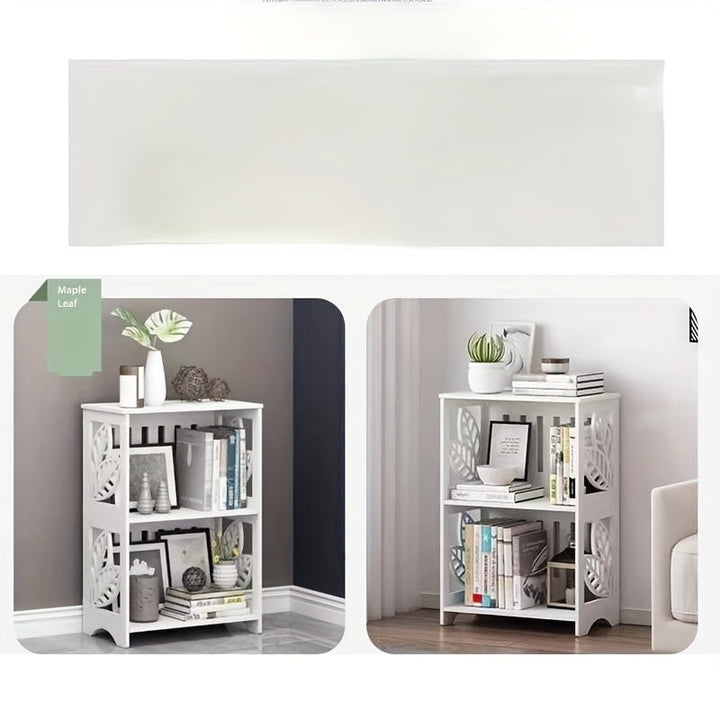 Estante de organizador de cama de plástico multifuncional con estantes múltiples, librero moderno blanco simple para sala de estar, almacenamiento de escritorio sin electricidad para libros y accesorios con funciones especiales