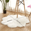 Alfombra decorativa lavable de lana sintética con diseño floral y pelo largo