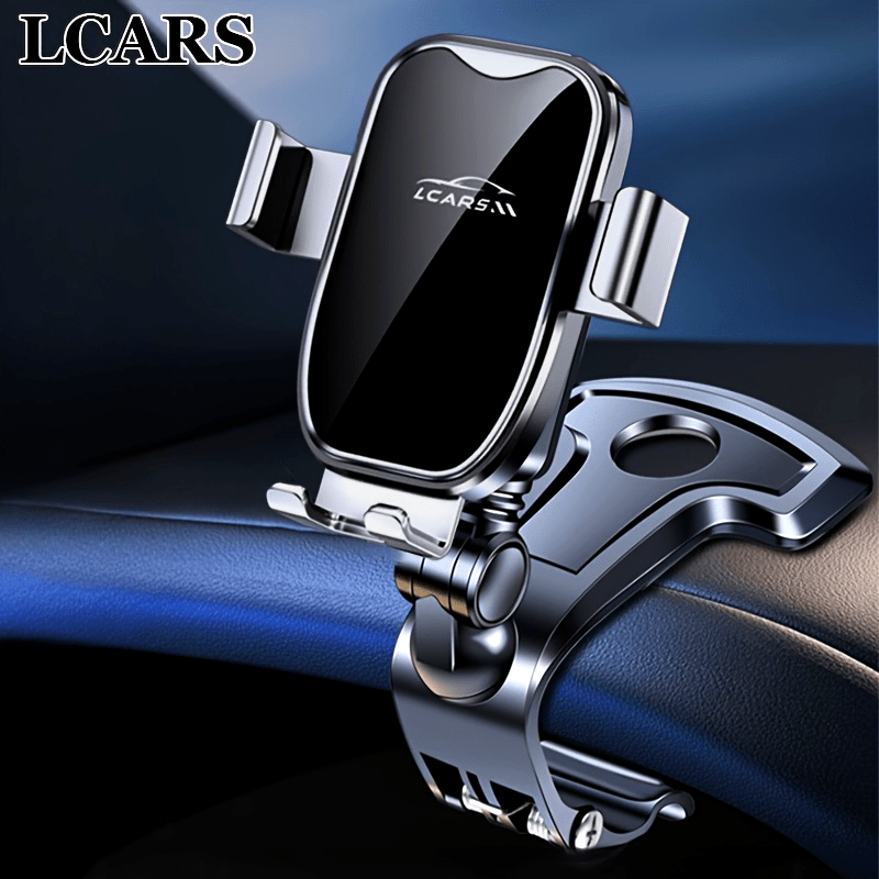 Soporte de teléfono para tablero de mandos de coche, montaje de coche ajustable de 360° para teléfonos inteligentes, pinza de aleación de aluminio con rotación de múltiples ángulos y sacudida estable, adecuado para todos los teléfonos inteligentes.