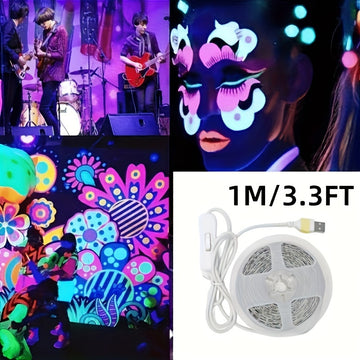 Tira de Luz Negra LED Flexible Alimentada por USB de 19.99 metros - Brillo Neón Vibrante para Fiestas, Vacaciones y Decoración del Hogar, Ideal para Navidad, Halloween, Cumpleaños, Gabinetes de Vidrio y Más, Decoraciones de Fiesta | Iluminación Creativa
