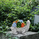 Linterna solar, estatua de tortuga con flores suculentas para exteriores, artesanías de resina, adecuada para patio, jardín, césped, escalones, regalo del Día de la Madre, Halloween, Navidad