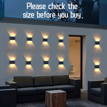 4 luces solares para pared GANXIN con 6 LED, sensor de movimiento inteligente, luz cálida y fría, ideal para decoración exterior, jardín, bodas y camping, iluminación exterior | Luces modernas para pared | Luces solares