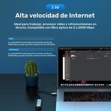 LLANO Adaptador USB 3.1 a RJ45 Gigabit Ethernet, convertidor de red de aleación de aluminio con modo de alimentación USB, compatible con computadoras portátiles para juegos y transmisión en vivo