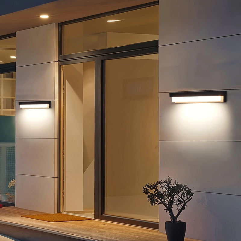 Luz solar exterior para pared, luz solar con sensor de movimiento desde el atardecer hasta el amanecer, tres modos de iluminación, luz exterior inalámbrica para porche, luz exterior para valla de jardín montada en pared (negro, conjunto de 2 o 1).