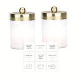 Dispensador de hisopos - Jarras de plástico de 8 oz para organizar maquillaje en el tocador, accesorios para baño, algodón, bolas, almohadillas y seda dental