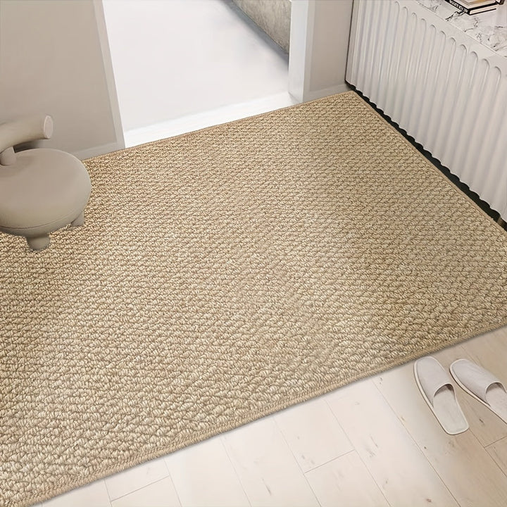 Alfombra de Puerta con Textura de Yute: Suave, Absorbente y Fácil de Limpiar para Uso Interior y Exterior - Adecuada para Entradas, Dormitorios y Más