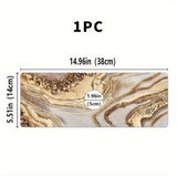 1PC, Tapete para Secar Platos de Tierra Diatomácea con Drenaje Rápido - Diseño Mármol Dorado, Alfombrilla para Grifo del Baño, Decoración para Encimera de Cocina y Baño, Adecuado para Uso Doméstico