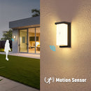 Luz de pared LED PIBAOGU 16W-30W con sensor de movimiento, IP55, alta calidad para exteriores, jardines y pasillos, 85-265V, amplio rango de voltaje, diseño negro elegante para escaleras, porches, balcones, garajes, patios, luces de patio, fijo cilíndric