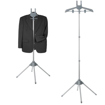 Soporte de tabla de planchar plegable de altura ajustable - Accesorio de vaporizador de ropa de aluminio de alta resistencia con estabilidad de 3 puntos, diseño que ahorra espacio para uso doméstico y profesional, accesorios para planchar ropa, construcc