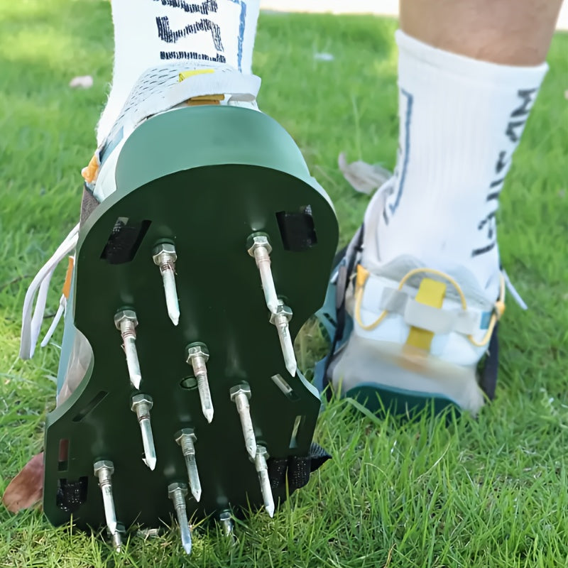 2 zapatos de jardinería con clavos - Zapatos inflables de plástico duraderos para césped y jardín, herramienta de aeración manual para un riego eficiente y la erosión del suelo, herramientas de jardinería | Diseño de zapatos inflables | Zapatos de plásti