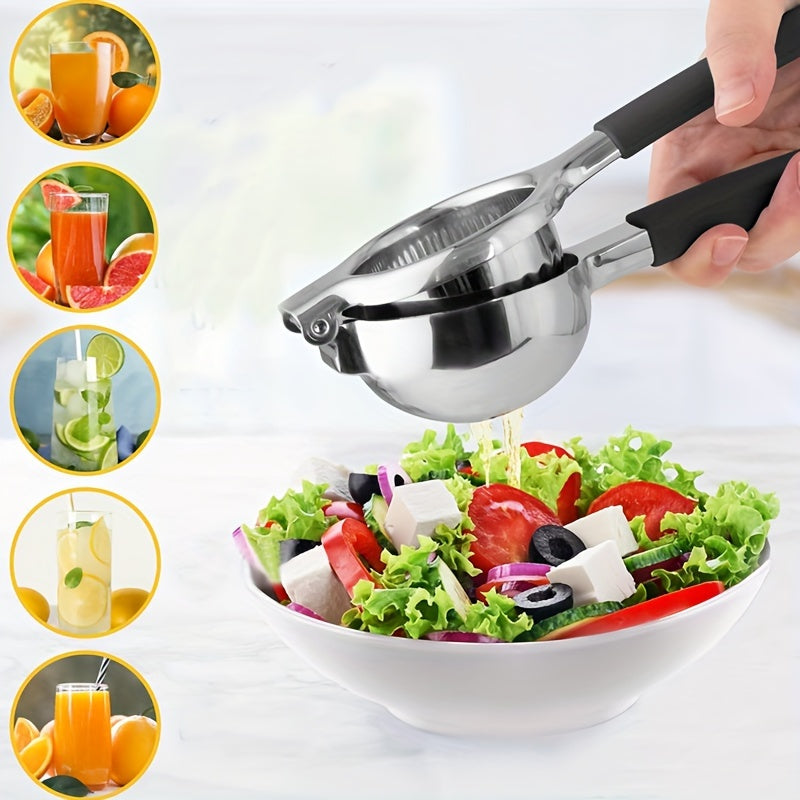Exprimidor manual de cítricos de acero inoxidable con asas de silicona, prensa de frutas para limones, naranjas, artilugio de cocina para uso doméstico