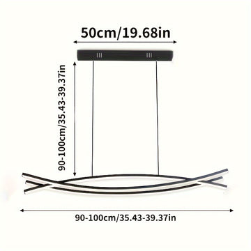 Iluminación Colgante de Lujo Moderna|Lámpara Lineal Suspendida|Fijación LED Regulable 3000K-6500K|Iluminación para Islas en Aluminio|para Comedores, Salones y Aislamientos