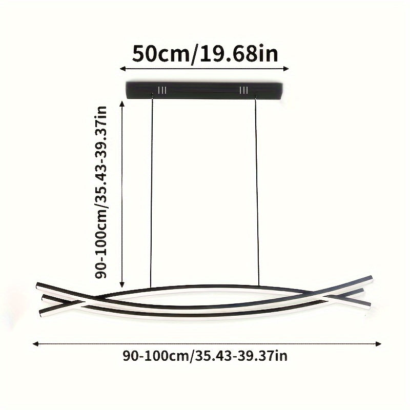 Iluminación Colgante de Lujo Moderna|Lámpara Lineal Suspendida|Fijación LED Regulable 3000K-6500K|Iluminación para Islas en Aluminio|para Comedores, Salones y Aislamientos