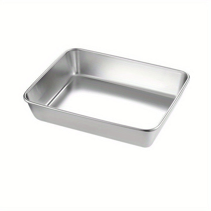 4 piezas, paquete de cuatro platos de acero inoxidable extra grande con tapas, plato de ensalada, bandeja de platos laterales, caja rectangular de frescura para almacenamiento de preparación, recipiente de salsa.