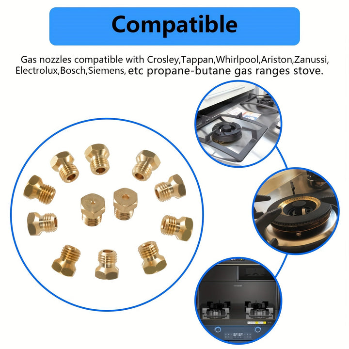 Kit de Conversión de Boquilla de Chorro para Estufa/Horno de Cobre STPCTOU de 36 piezas, Puntas de Rociador de Gas M6x0.75mm, Piezas de Repuesto para Propano LP y Gas Natural, Rango de Orificio de 0.3-1.9mm