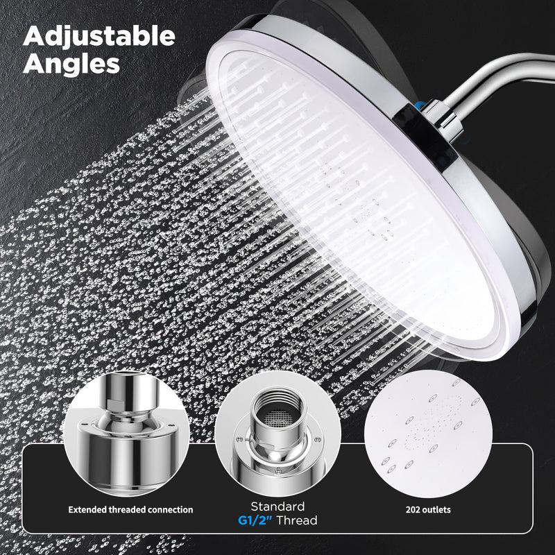 1pc Cabezal de Ducha de Alta Presión con Diseño Circular de Lluvia - Montaje Colgante en Plástico Duradero para una Experiencia Relajante, Accesorios de Baño