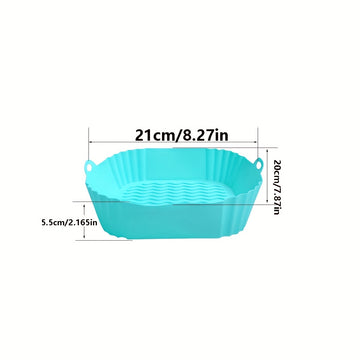 Horno de aire frito de silicona antiadherente, bandejas cuadradas para hornear, asar y cocinar en microondas, accesorios para cocina, accesorios para horno de aire frito de cocina.