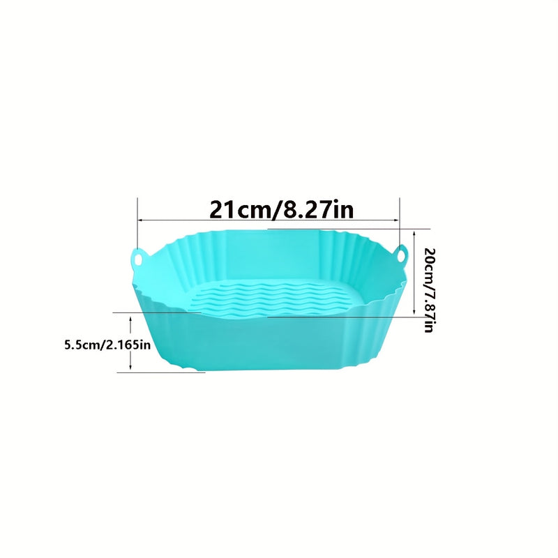 Horno de aire frito de silicona antiadherente, bandejas cuadradas para hornear, asar y cocinar en microondas, accesorios para cocina, accesorios para horno de aire frito de cocina.
