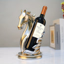 Soporte Elegante para Botellas de Vino con Cabeza de Caballo - Construcción Robusta en Resina, Decoración Espaciosa para Sala, Comedor o Bar - Centro Moderno y Creativo, Artesanía Detallada