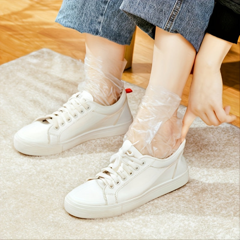 Envoltura transparente de plástico para pies, hidratante anticongelante, baño de pies en remojo, prueba de zapatos, adecuado para uso doméstico y en salones de belleza, herramienta y accesorio para el cuidado de los pies sin perfume.