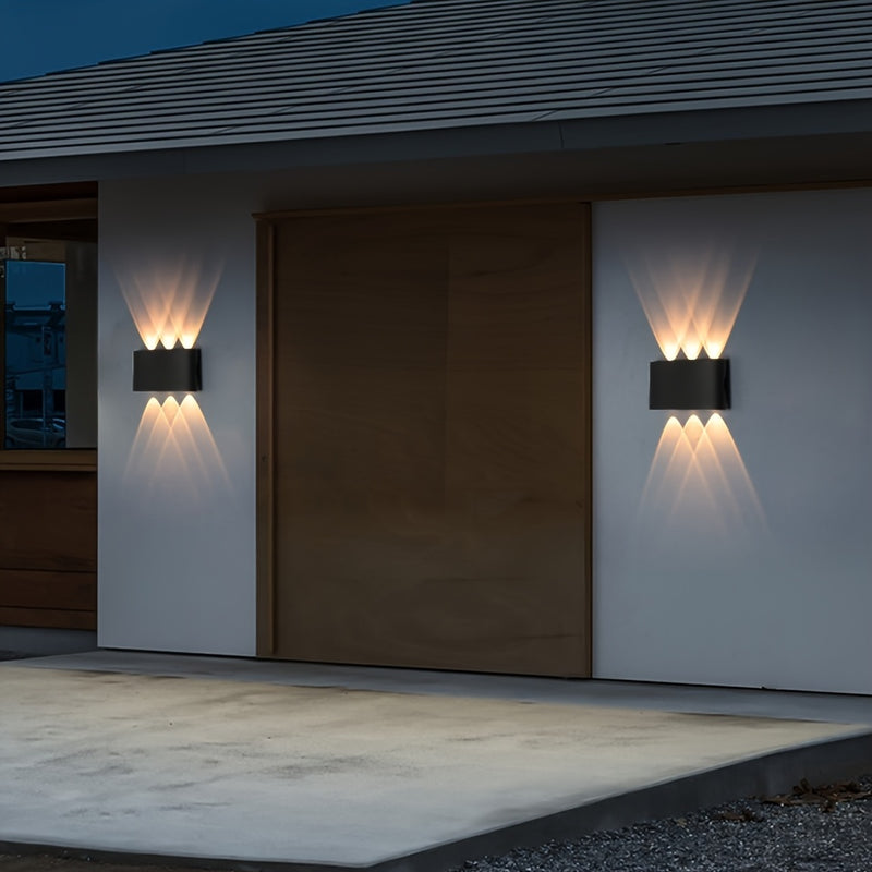 Pack de 3 Luces de Pared LED Modernas, 6W, Calidad Alta IP55, Iluminación Arriba/Abajo, Blanco Frío/Blanco Cálido/Blanco Neutro, Plástico ABS, Montaje Semi Empotrado Fácil para Hogar, Escaleras, Dormitorio, Baño, Luces LED de Alta Calidad