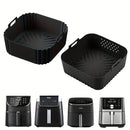 2 unidades de forros de silicona para freidora de aire de 22,35 cm para freidoras de aire de 5,5 a 7 QT, resistentes al calor y fáciles de limpiar, sartenes de silicona para freidora de aire Ninja AF181, AF180, AF141, AF140, Philips HD9270, adecuados par