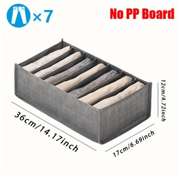 Organizador de Ropa Plegable que Ahorra Espacio con 7/9 Compartimentos - Caja de Almacenamiento de Lona Duradera para Pantalones, Jeans y Suéteres - Ventana de Malla Transparente para Acceso Fácil