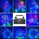 Luz de Animación de Haz RGB de 500mW con Control Remoto - Proyector Profesional para Fiestas de DJ y Escenario, Activado por Sonido, Ideal para Karaoke, Discotecas, Bodas, Halloween, Navidad y Decoraciones del Black Friday