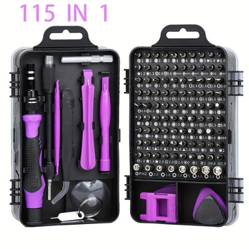 Juego de Destornilladores de Precisión 115 en 1, Kit de Herramientas para Reparación Electrónica con Bits Magnéticos Micro para iPhone, Computadora, PC, Portátil, Teléfono, Mac, Tableta, Bricolaje Doméstico, Consolas de Juegos, Gafas, Reloj, Timbre, etc