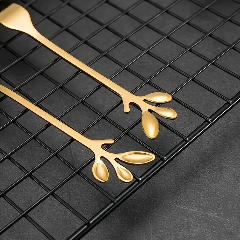 40 piezas, cuchara y tenedor de acero inoxidable dorado con diseño de flor de cerezo, utensilios de cocina elegantes, cuchara + tenedor, cubiertos para comedor y entretenimiento