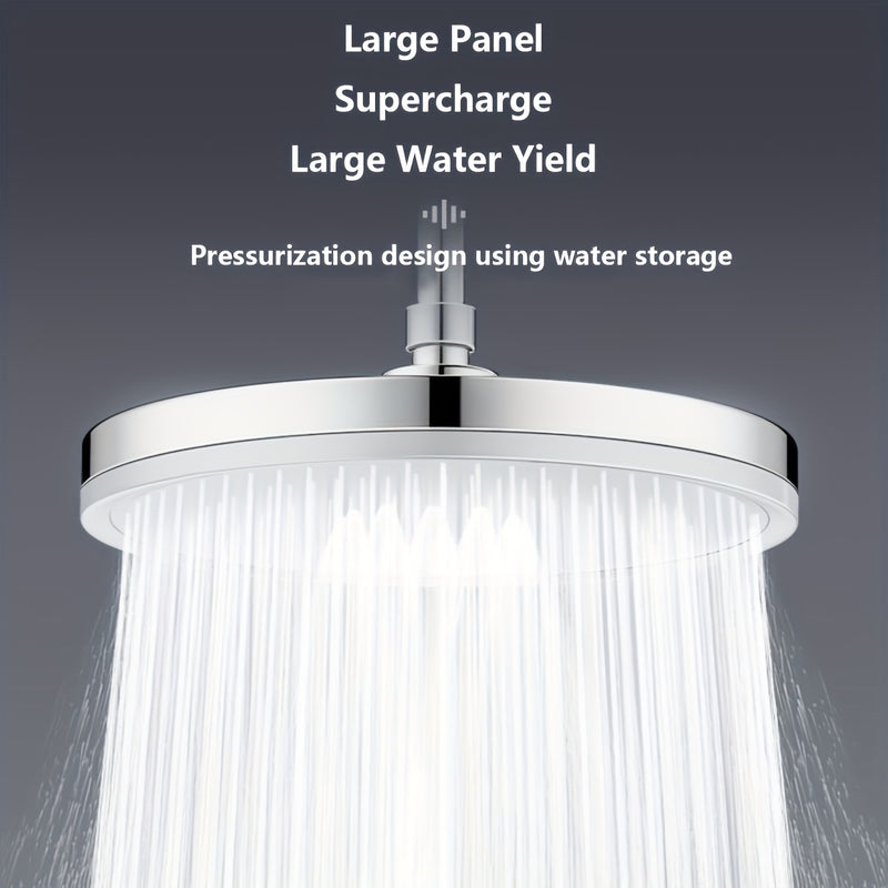1pc Cabezal de Ducha Circular con 6 Modos de Rociado, Diseño Colgante Ajustable, Plástico Duradero y Ahorrador de Agua para Baños Modernos