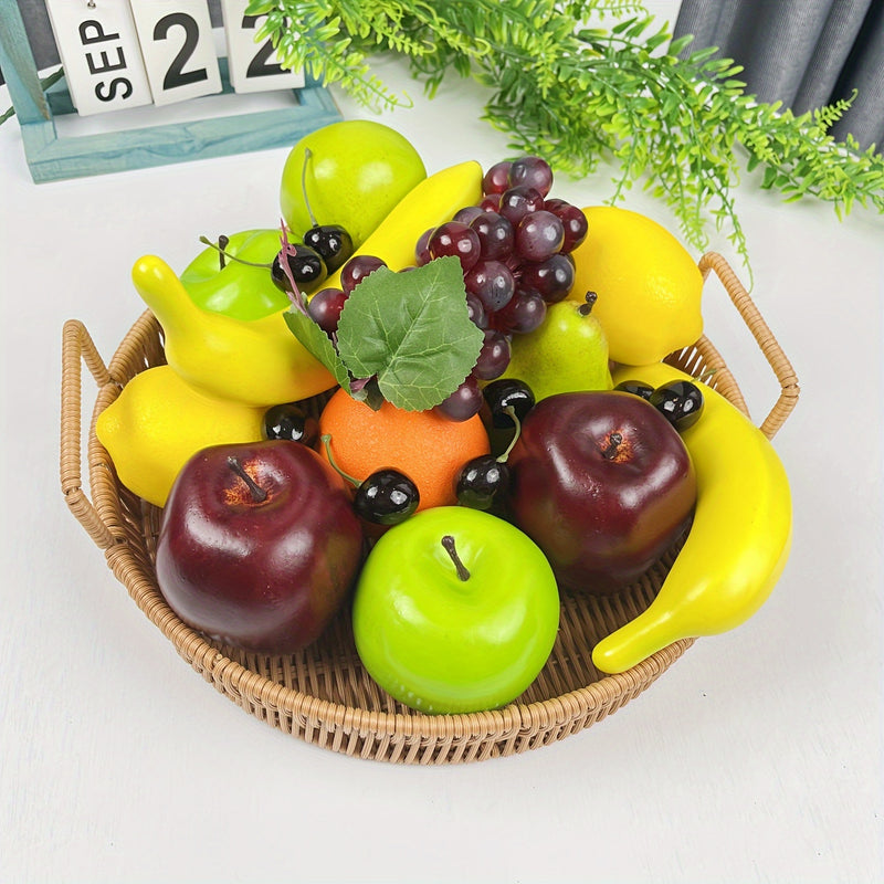 Juego de 21 piezas de frutas y verduras artificiales, con aspecto realista, ideal para decoración de cocina, restaurante y fiestas