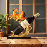 Estante de resina de carga de caballo doble - Diseño elegante de silueta de caballo, acabado pulido, ideal para decoración de sala de estar y comedor, regalo perfecto para uso empresarial o personal, decoración