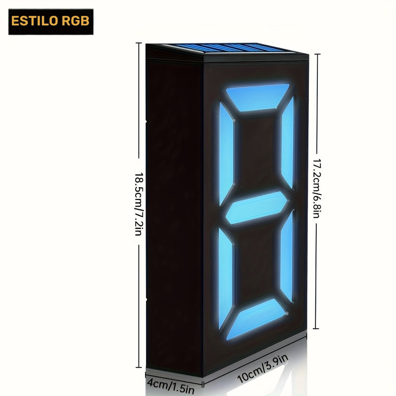 Luz de puerta LED solar Amaryllis - Señal de dirección digital de bricolaje con sensor de movimiento, acabado pulido, montaje semienterrado, incluye hardware de instalación, ideal para jardín exterior, porche y patio, batería de níquel, luz LED de cinta