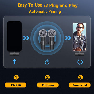 Microfono de Solapa sin varillas Profesional con Grabación Omnidireccional y Recargable por USB-C - Grabación con Un Toque para Smartphones/Tabletas/Cámaras - Ideal para Podcasts, Vlogs, Entrevistas en Vídeo, Equipo de Vlogging | Diseño Elegante del Rece