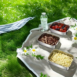 Juego de 20 Recipientes para Alimentos de Acero Inoxidable, Caja Multifuncional con 10 Contenedores + 10 Tapas Antiderrames Apilables, Reutilizable para Camping, Reuniones Familiares y Uso en Oficina o Escuela