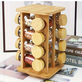 1 Estante Giratorio de Madera para Especias. Multifuncional con Varias Compartimentos y Tamaños Disponibles. Adecuado para Decoración y Almacenamiento en Cocina o Comedor. Regalo para Él o Ella. Portaespecias de Varios Niveles