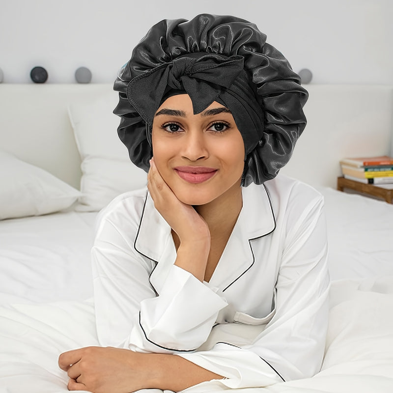 Gorros multiusos para dormir y baño Awegeo para mujer: protectores de cabello transpirables y súper suaves, ideales para la noche, el baño y el hogar, cubierta reutilizable sin fragancia para el cuidado del cabello húmedo y peinados elegantes, cierre con