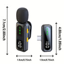 2025 Nuevo Micrófono Mini USB C para iPhone, Android y Cámara con Pantalla LED Utsund sin varillas de Solapa con Reducción de Ruido para Grabación de Video, Entrevistas, Vlogs y TikTok