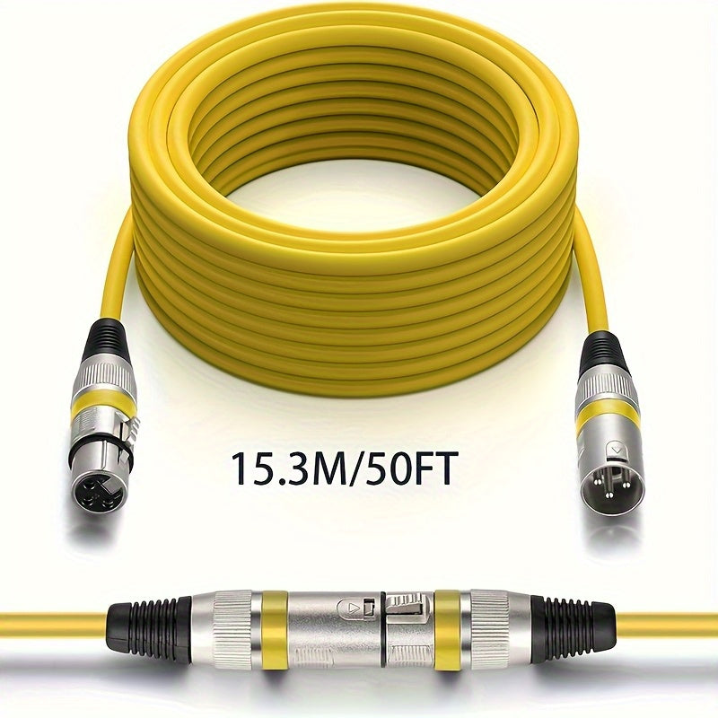 2 piezas de cable XLR 15.24 metros - cable DMX balanceado avanzado, con conectores macho y hembra de 3 pines, disponible en cuatro colores, más vendido, ideal para regalos de graduación, Día del Padre y cumpleaños