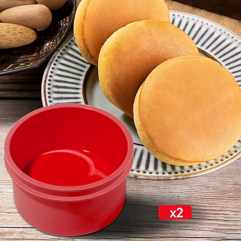 1/4 Set 10.16 cm Moldes de pastelería, Mini sin pegamento de silicona, para hornear, freidora de aire, con pastel, crepe y tarta de huevo