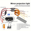 Conjunto de Luces Proyectoras para Coche con Alas de Ángel, Luces de Bienvenida LED en el Espejo Retrovisor Lateral y Puerta, Iluminación Ambiental que se Enciende al Desbloquear/Bloquear durante 30 Segundos