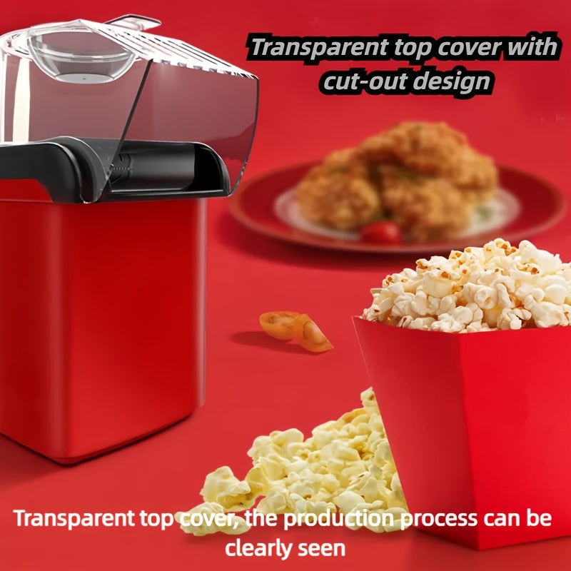 Esta máquina de palomitas funciona a 110V-130V con un enchufe estadounidense. Puede hacer palomitas y soja, cuenta con una base antiadherente para una fácil limpieza y está diseñada para uso doméstico con una operación sencilla. Utiliza viento eléctrico