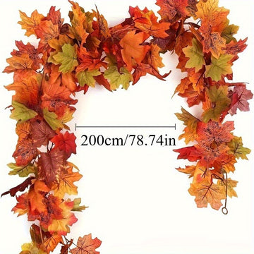 1 unid. Guirnalda de hojas de arce artificial, 3D, para decoración de exteriores en Acción de Gracias y Navidad, sin necesidad de energía, perfecta para jardines y césped, decoración de vacaciones, decoración de hojas de arce.