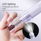 FEIYBA Taladro de Uñas Profesional sin varillas con Pantalla Digital - Máquina Portátil Recargable USB, Motor Brushless 20000 RPM, Incluye Accesorios y Cepillos de Limpieza para Hogar y Salón, Herramienta de Cuidado Personal, Diseño Elegante y Ligero, Pl