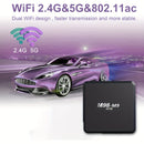 M98-M9 Android TV Box con procesador de núcleo cuádruple, WiFi dual 4G/5G, inalámbrico 5.0, sistema operativo Android 10, salida HDTV, puertos USB - Jugador inteligente de transmisión para 4K UHD, compatible con Netflix, Kodi, enchufe de EE. UU. (110V-13