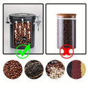 1.5L 304 Tanque Sellado de Acero Inoxidable para Café, Tanque de Almacenamiento de Granos de Café, Tanque de Almacenamiento Sellado con Cubierta de Grano de Madera y Cuchara, Contenedor de Café